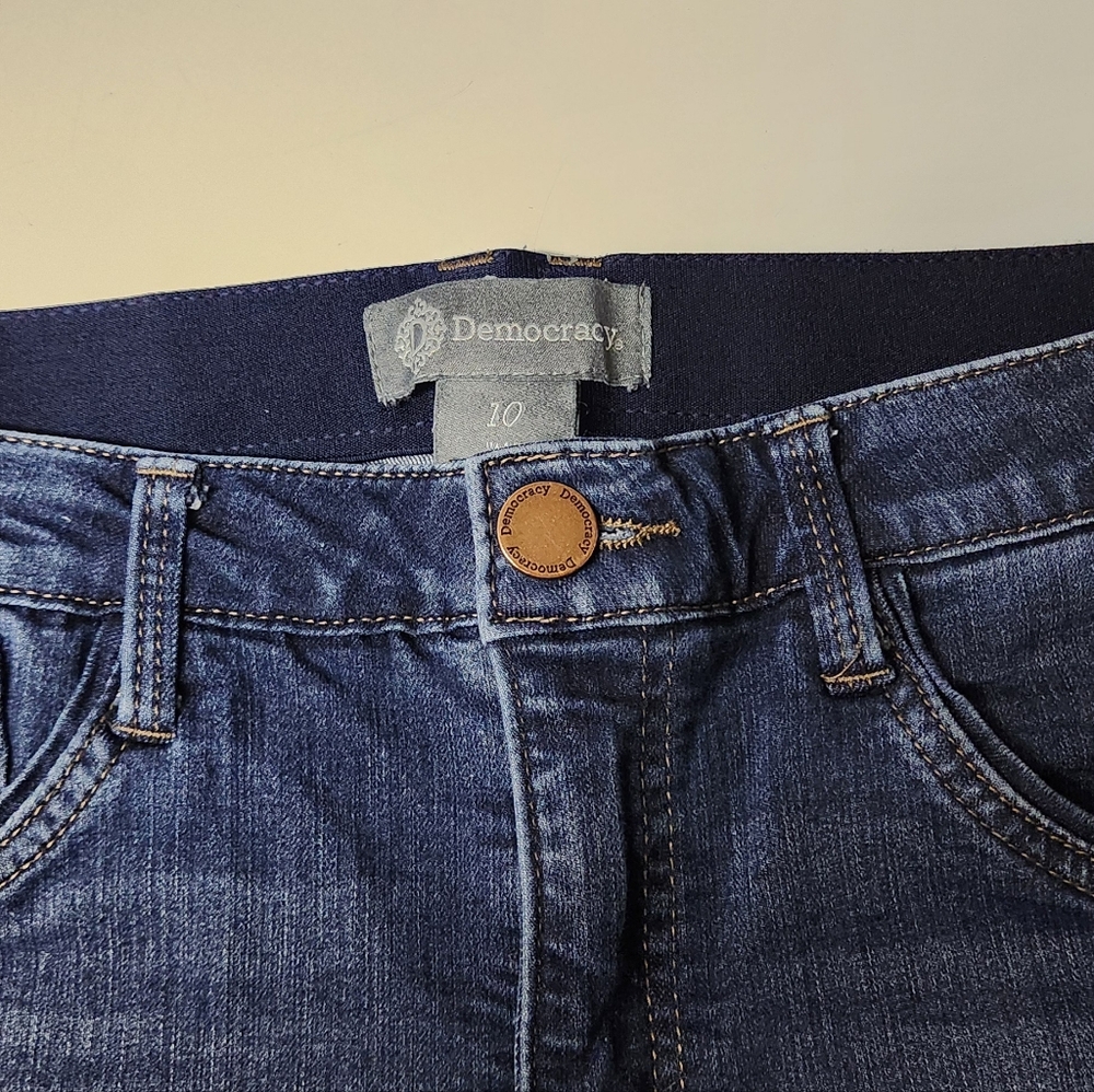 EUC Democracy Indigo Denim Pants Size 10 With "Ab" Technology.